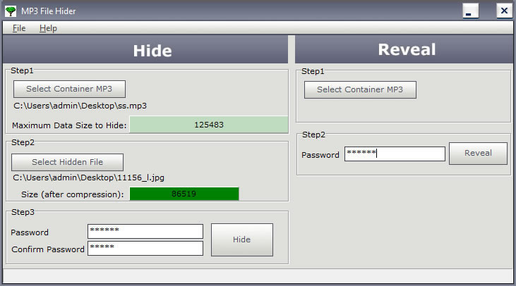 MP3 File Hider screen shot