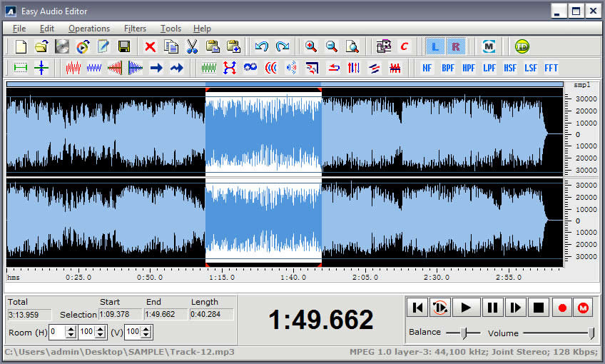 Click to view Easy Audio Editor 8.1 screenshot